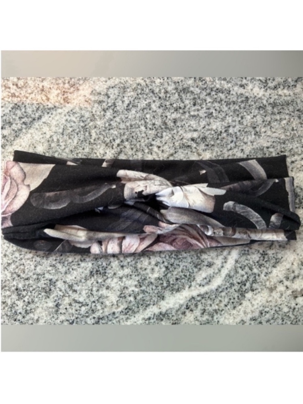 Headbands of hope black floral vintage infinity thick soft headband